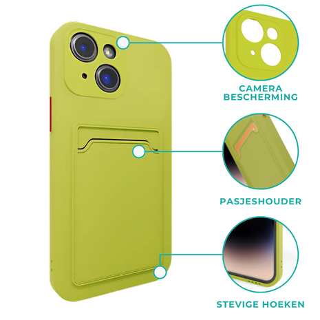 ShieldCase® ShieldCase iPhone 13 Pro backcover hoesje met pashouder (groen) ShieldCase® ShieldCase iPhone 13 Pro backcover hoesje met pashouder (groen)