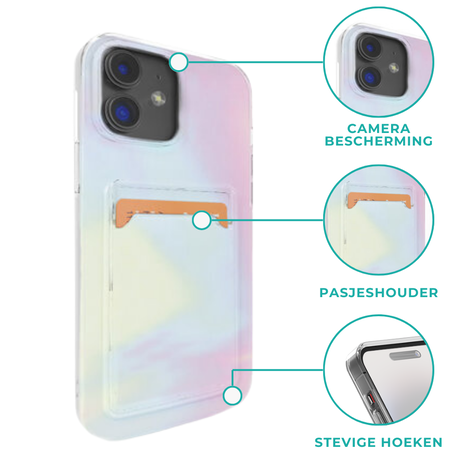 ShieldCase® ShieldCase iPhone Xr hoesje pasjes (Galaxy Pink) ShieldCase® ShieldCase iPhone Xr hoesje pasjes (Galaxy Pink)