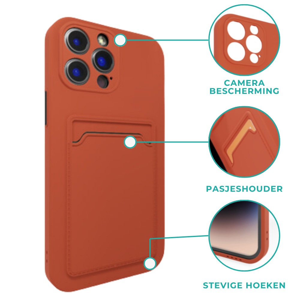 ShieldCase® ShieldCase iPhone 13 Mini backcover hoesje met pashouder (terracotta) ShieldCase® ShieldCase iPhone 13 Mini backcover hoesje met pashouder (terracotta)