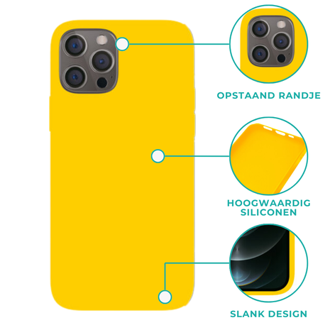 Ceezs Ceezs iPhone 12 hoesje siliconen Geel