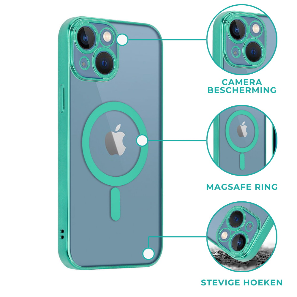 ShieldCase® ShieldCase iPhone 14 Pro hoesje transparant Magsafe metal coating (groen) ShieldCase® ShieldCase iPhone 14 Pro hoesje transparant Magsafe metal coating (groen)