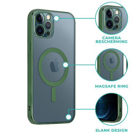 ShieldCase® ShieldCase iPhone 12 Pro hoesje transparant Magsafe metal coating (donkergroen) ShieldCase® ShieldCase iPhone 12 Pro hoesje transparant Magsafe metal coating (donkergroen)
