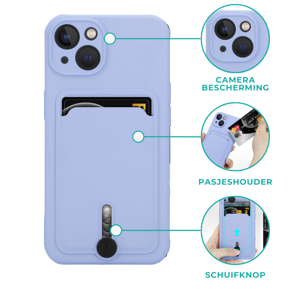 Coverzs Coverzs iPhone 11 Pro pasjeshouder hoesje met schuifknop (paars) Coverzs Coverzs iPhone 11 Pro pasjeshouder hoesje met schuifknop (paars)