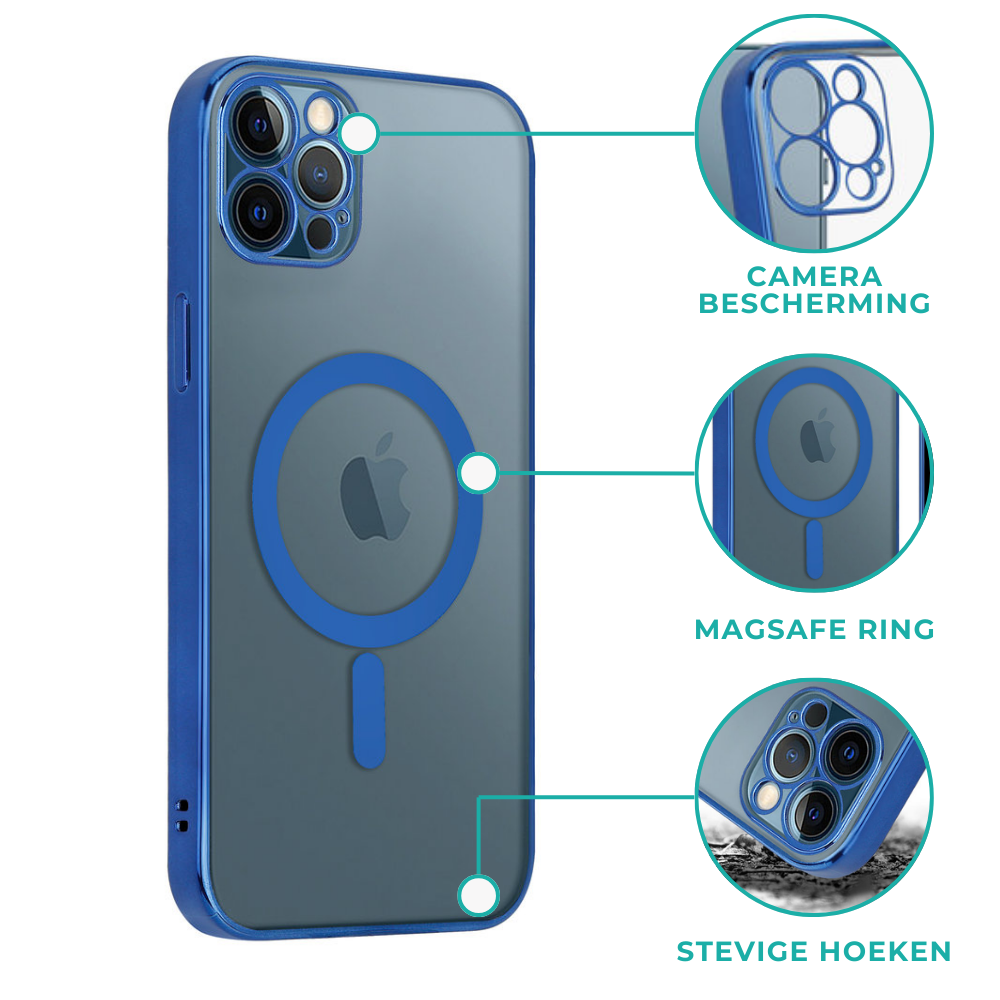 ShieldCase® ShieldCase iPhone 12 Pro Max hoesje transparant Magsafe metal coating (donkerblauw) ShieldCase® ShieldCase iPhone 12 Pro Max hoesje transparant Magsafe metal coating (donkerblauw)