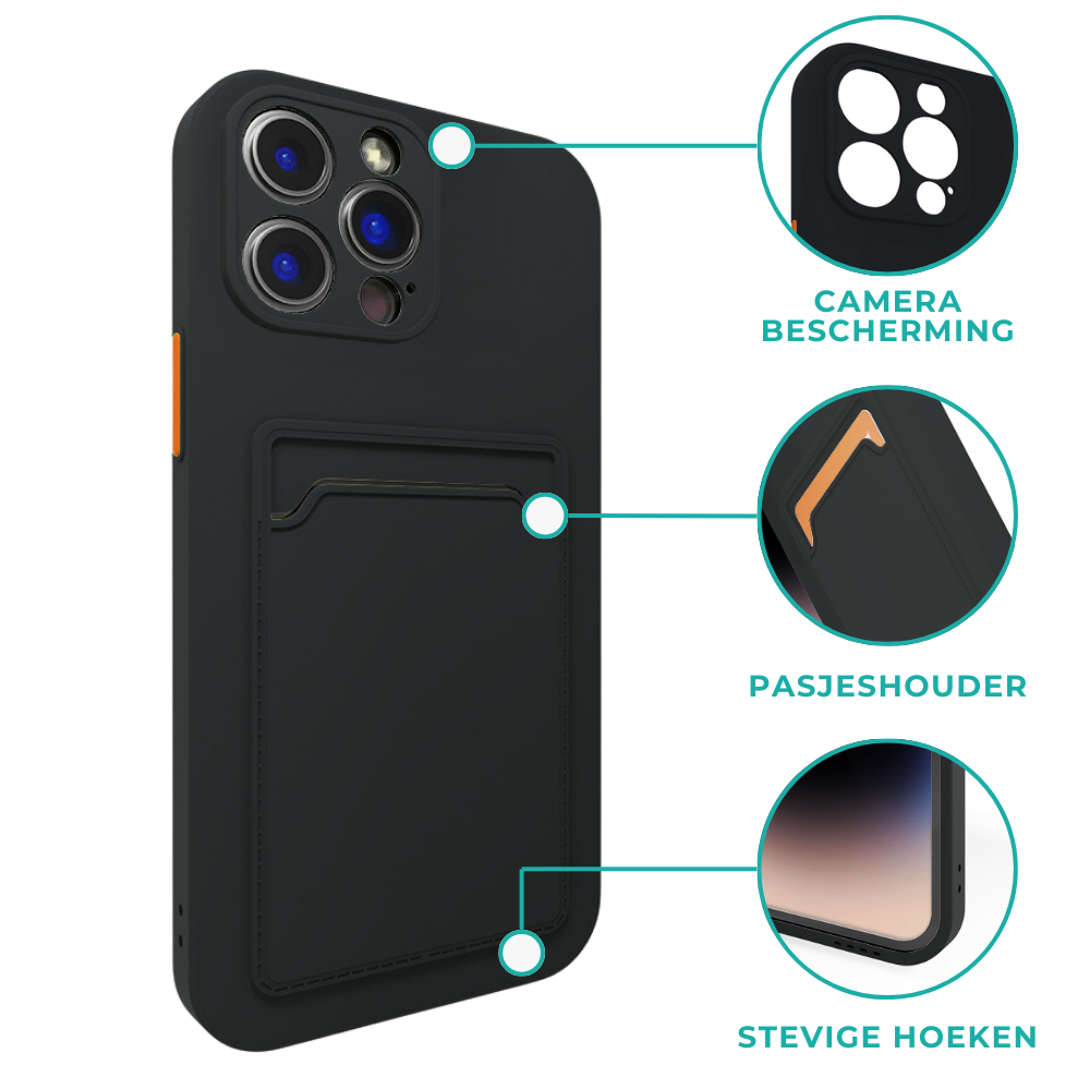 ShieldCase® ShieldCase iPhone 13 Mini backcover hoesje met pashouder (donkerblauw) ShieldCase® ShieldCase iPhone 13 Mini backcover hoesje met pashouder (donkerblauw)