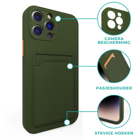 ShieldCase® ShieldCase iPhone 11 backcover hoesje met pashouder (donkergroen) ShieldCase® ShieldCase iPhone 11 backcover hoesje met pashouder (donkergroen)