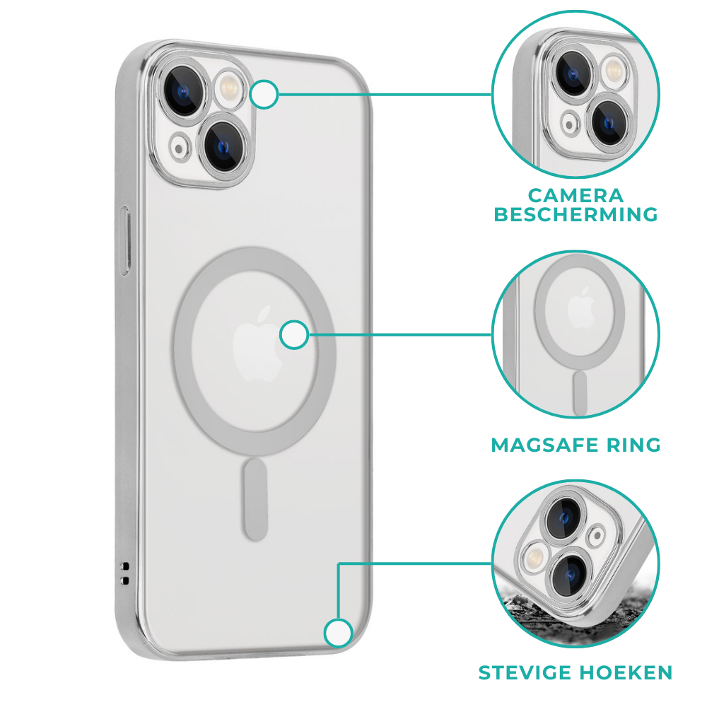 ShieldCase® ShieldCase iPhone 13 Pro Max hoesje transparant Magsafe metal coating (zilver) ShieldCase® ShieldCase iPhone 13 Pro Max hoesje transparant Magsafe metal coating (zilver)