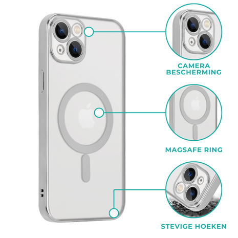 ShieldCase® ShieldCase iPhone 13 Pro Max hoesje transparant Magsafe metal coating (zilver) ShieldCase® ShieldCase iPhone 13 Pro Max hoesje transparant Magsafe metal coating (zilver)