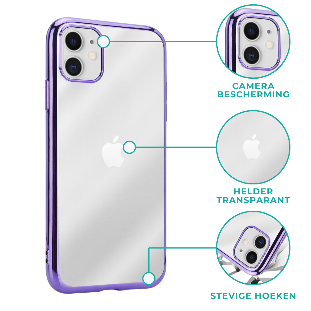 ShieldCase® ShieldCase Metallic bumper case iPhone 12 Pro - 6.1 inch (paars) ShieldCase® ShieldCase Metallic bumper case iPhone 12 Pro - 6.1 inch (paars)