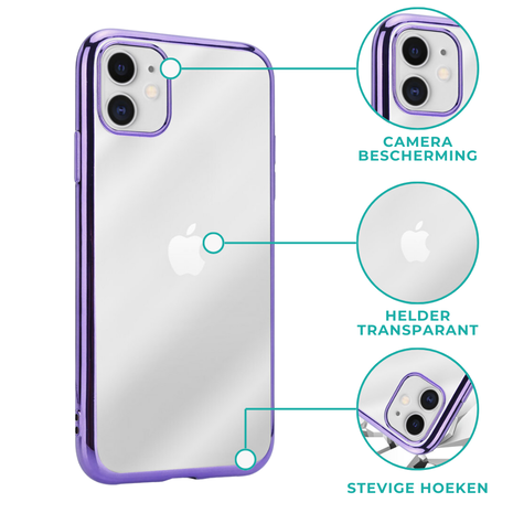 ShieldCase® ShieldCase Metallic bumper case iPhone 12 - 6.1 inch (paars) ShieldCase® ShieldCase Metallic bumper case iPhone 12 - 6.1 inch (paars)