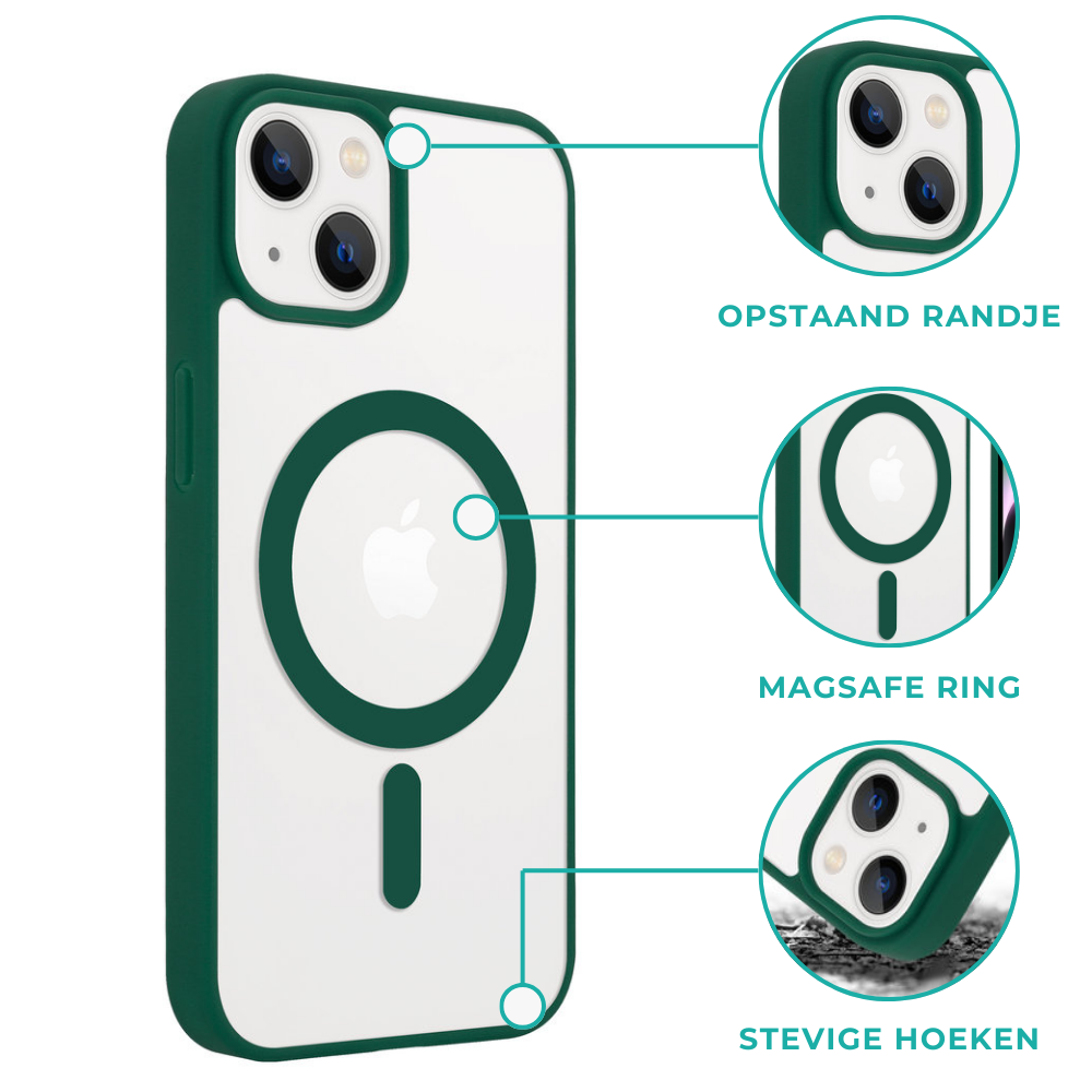 ShieldCase® ShieldCase iPhone 14 Magsafe hoesje transparant gekleurde rand (groen) ShieldCase® ShieldCase iPhone 14 Magsafe hoesje transparant gekleurde rand (groen)