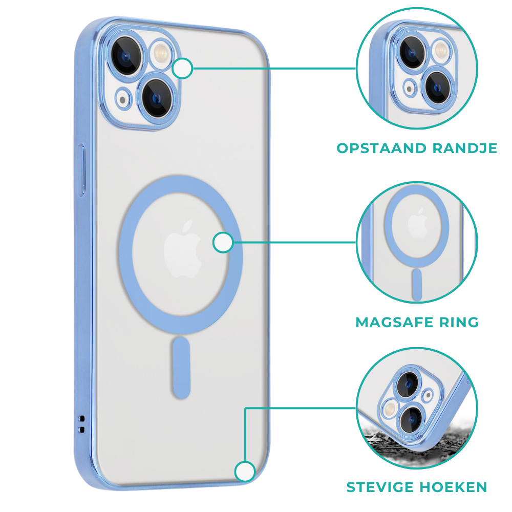 ShieldCase® ShieldCase iPhone 12 Pro hoesje transparant Magsafe metal coating (blauw) ShieldCase® ShieldCase iPhone 12 Pro hoesje transparant Magsafe metal coating (blauw)