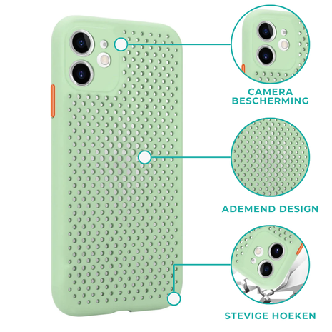 ShieldCase® Shieldcase siliconen hoesje met gaatjes iPhone 11 Pro (lichtgroen)