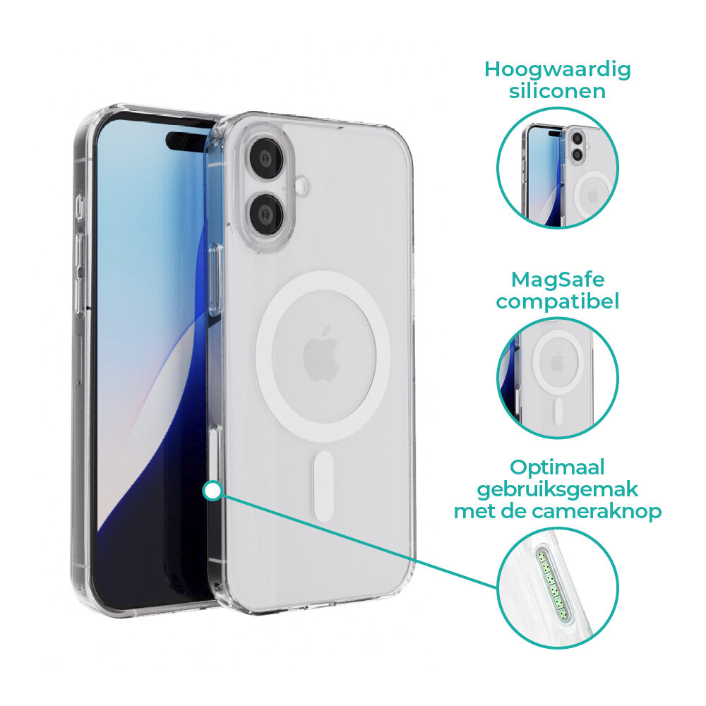 Coverzs Coverzs iPhone 16 luxe TPU MagSafe case (transparant) Coverzs Coverzs iPhone 16 luxe TPU MagSafe case (transparant)