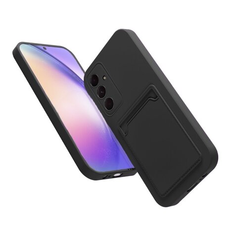 ShieldCase® ShieldCase Samsung Galaxy S25 siliconen hoesje met pasjeshouder (zwart)