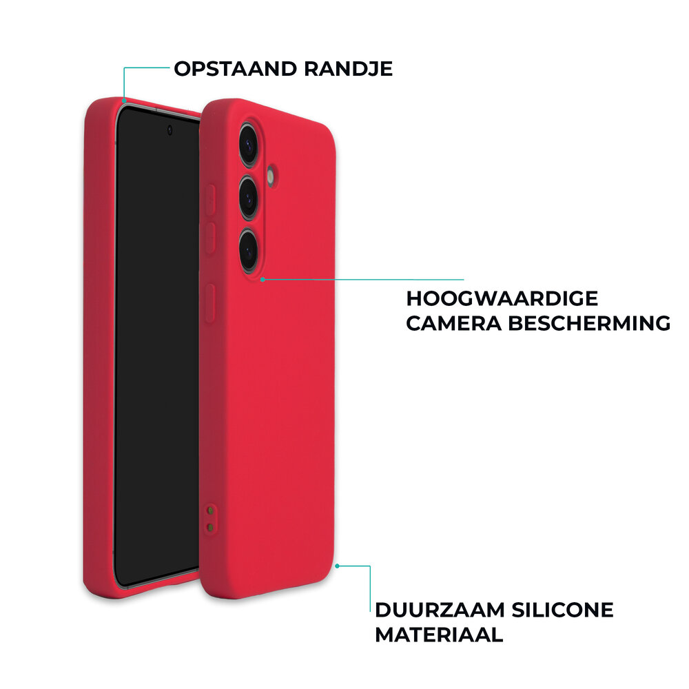 ShieldCase® ShieldCase Samsung Galaxy S25 siliconen hoesje (rood)