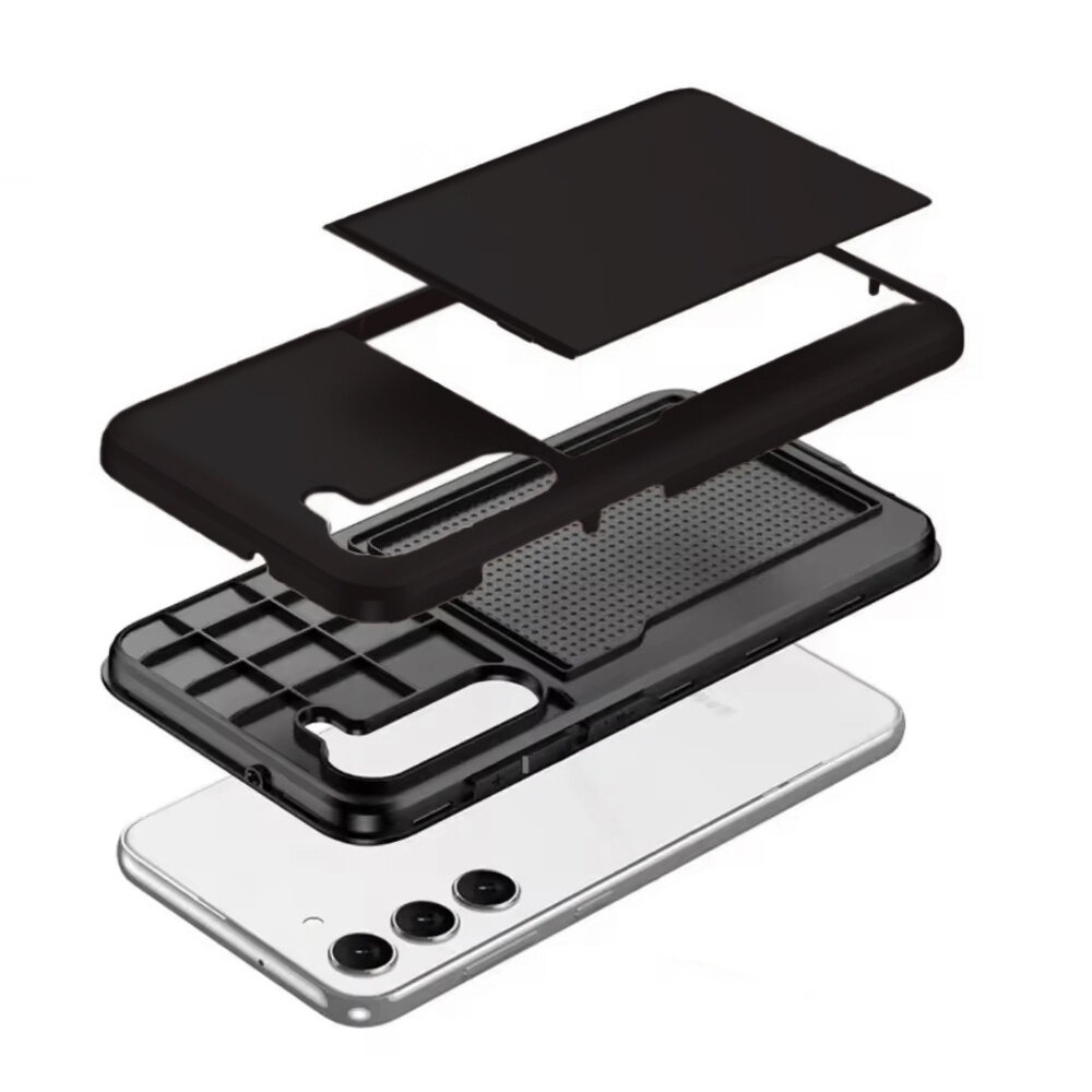 ShieldCase® ShieldCase Samsung Galaxy S25 Plus kaarthouder case met slider (zwart) ShieldCase® ShieldCase Samsung Galaxy S25 Plus kaarthouder case met slider (zwart)