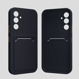 ShieldCase® Samsung Galaxy S25 siliconen hoesje met pasjeshouder (donkerblauw)