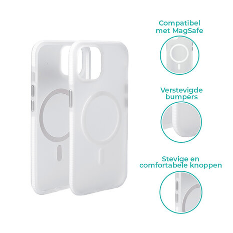 Coverzs Coverzs iPhone 12 Pro smooth siliconen MagSafe case (transparant)