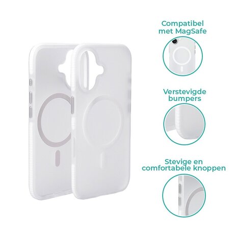 Coverzs Coverzs iPhone 16 Plus smooth siliconen MagSafe case (transparant)