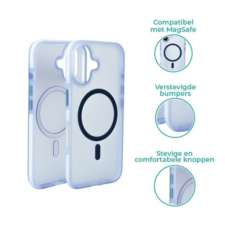 Coverzs Coverzs iPhone 16 smooth siliconen MagSafe case (lichtblauw)