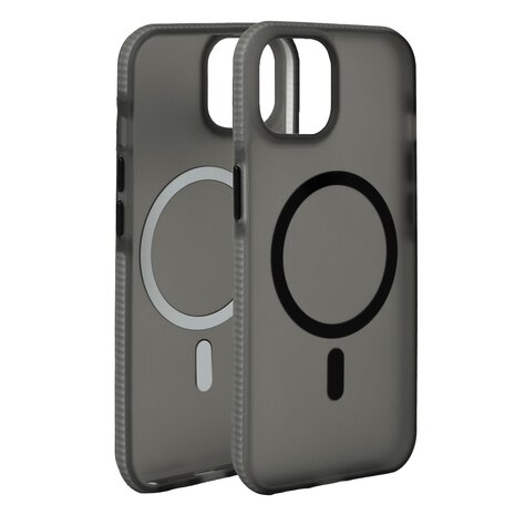 Coverzs Coverzs iPhone 15 Pro Max smooth siliconen MagSafe case (zwart)