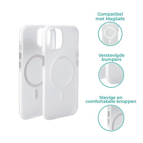 Coverzs Coverzs iPhone 15 smooth siliconen MagSafe case (transparant)