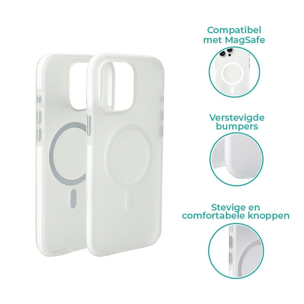 Coverzs Coverzs iPhone 14 Pro Max smooth siliconen MagSafe case (transparant)