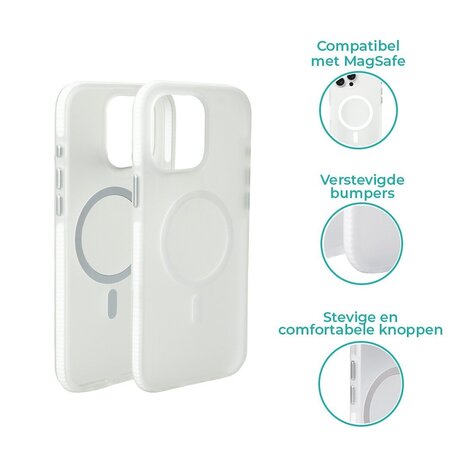 Coverzs Coverzs iPhone 14 Pro Max smooth siliconen MagSafe case (transparant)