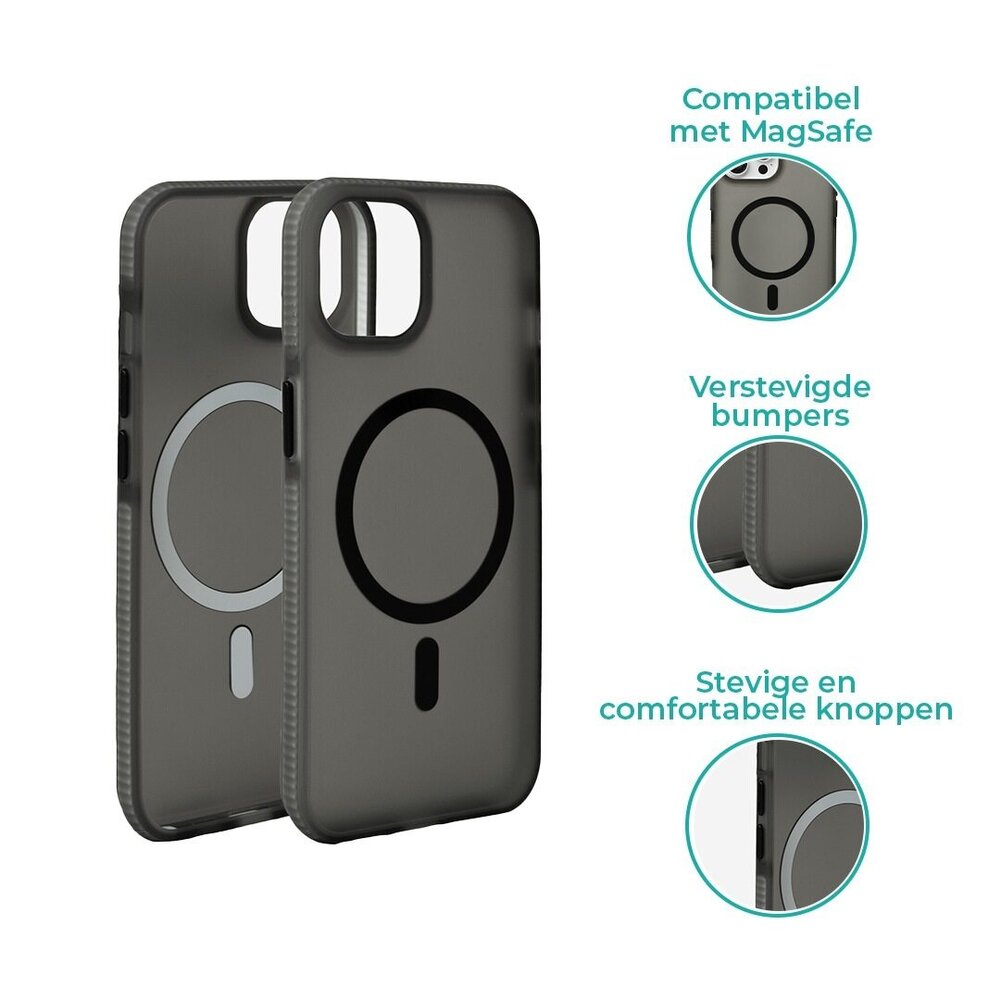 Coverzs Coverzs iPhone 14 Pro Max smooth siliconen MagSafe case (zwart)