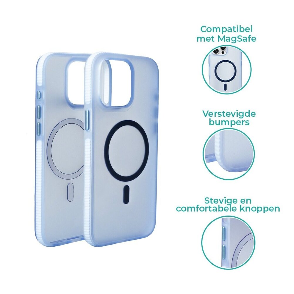 Coverzs Coverzs iPhone 14 Pro smooth siliconen MagSafe case (lichtblauw)