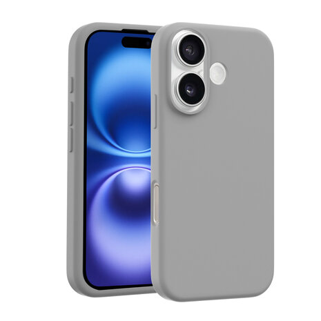 Coverzs Coverzs iPhone 16 Plus luxe siliconen hoesje (grijs)