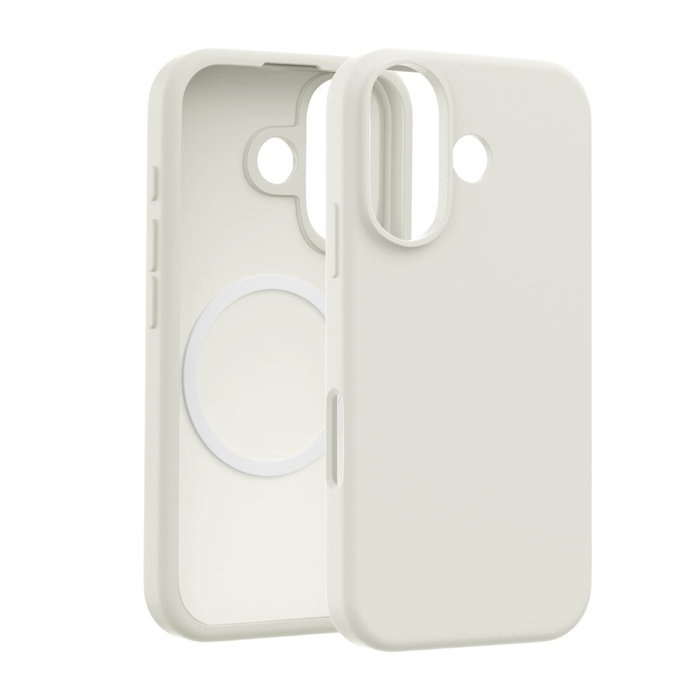Coverzs Coverzs iPhone 16 Plus luxe siliconen MagSafe hoesje (beige)