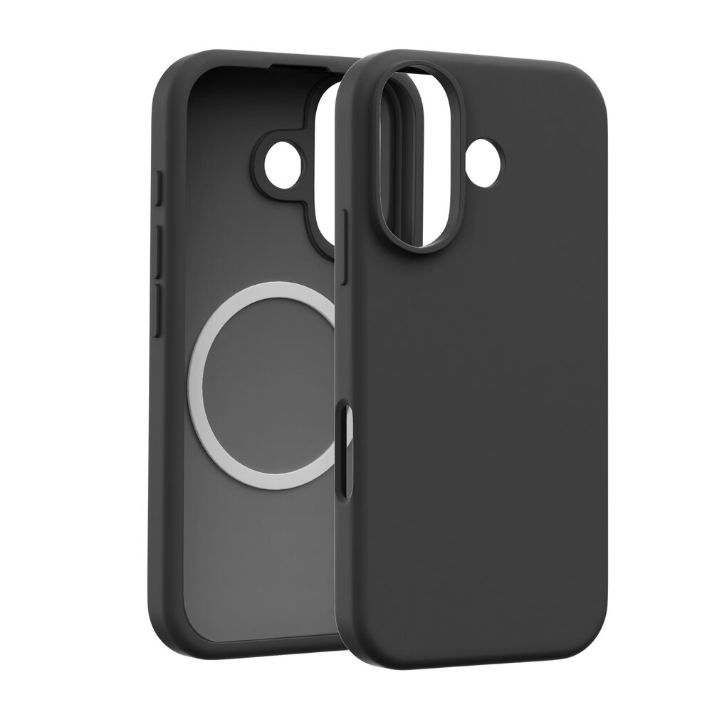 Coverzs Coverzs iPhone 16 luxe siliconen MagSafe hoesje (zwart)