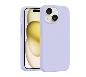 Coverzs iPhone 15 luxe siliconen hoesje (paars)