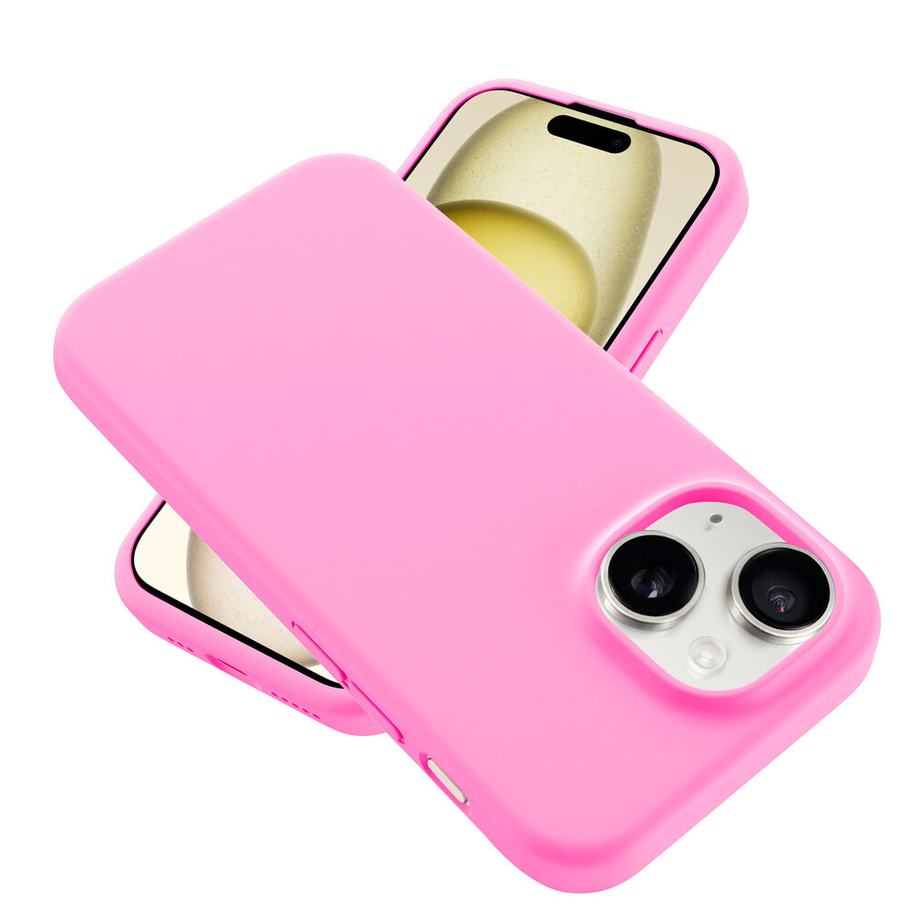 Coverzs Coverzs iPhone 14 luxe siliconen hoesje (roze)
