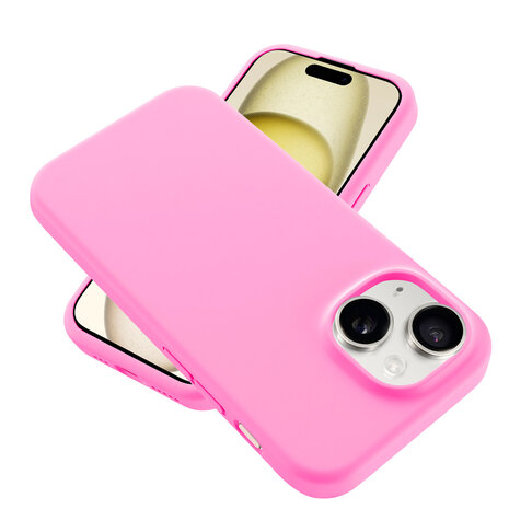 Coverzs Coverzs iPhone 14 luxe siliconen hoesje (roze)