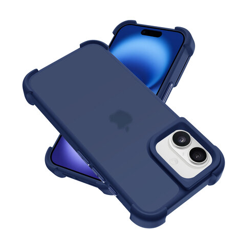 Coverzs Coverzs iPhone 16 Plus matte Shock case (donkerblauw) Coverzs Coverzs iPhone 16 Plus matte Shock case (donkerblauw)