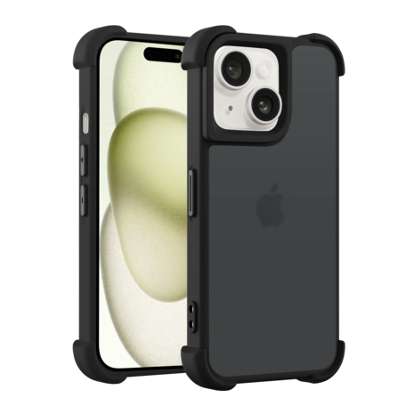Coverzs Coverzs iPhone 15 matte Shock case (zwart) Coverzs Coverzs iPhone 15 matte Shock case (zwart)