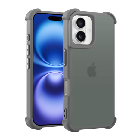 Coverzs Coverzs iPhone 16 Plus matte Shock case (grijs) Coverzs Coverzs iPhone 16 Plus matte Shock case (grijs)