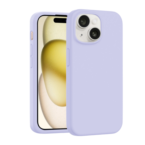Coverzs Coverzs iPhone 15 luxe siliconen MagSafe hoesje (paars)