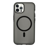 Coverzs iPhone 12 Pro Max smooth siliconen MagSafe case (zwart)