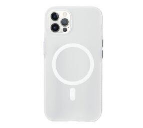 Coverzs iPhone 12 Pro Max smooth siliconen MagSafe case (transparant)