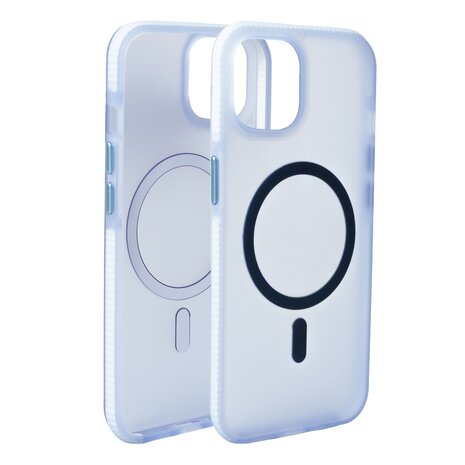 Coverzs Coverzs iPhone 14 smooth siliconen MagSafe case (lichtblauw)