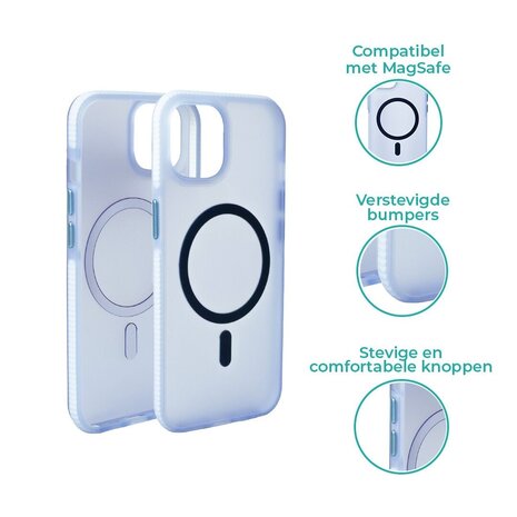 Coverzs Coverzs iPhone 14 smooth siliconen MagSafe case (lichtblauw)