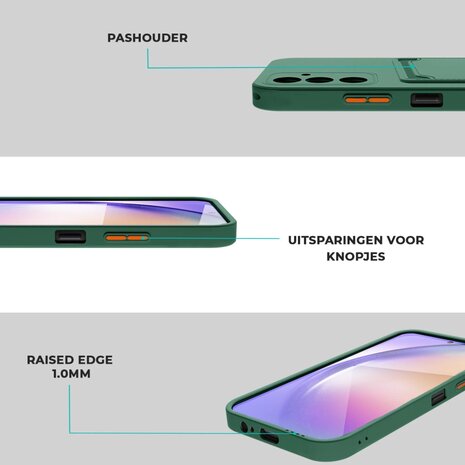 ShieldCase® ShieldCase Samsung Galaxy A36 siliconen hoesje met pasjeshouder (donkerblauw)