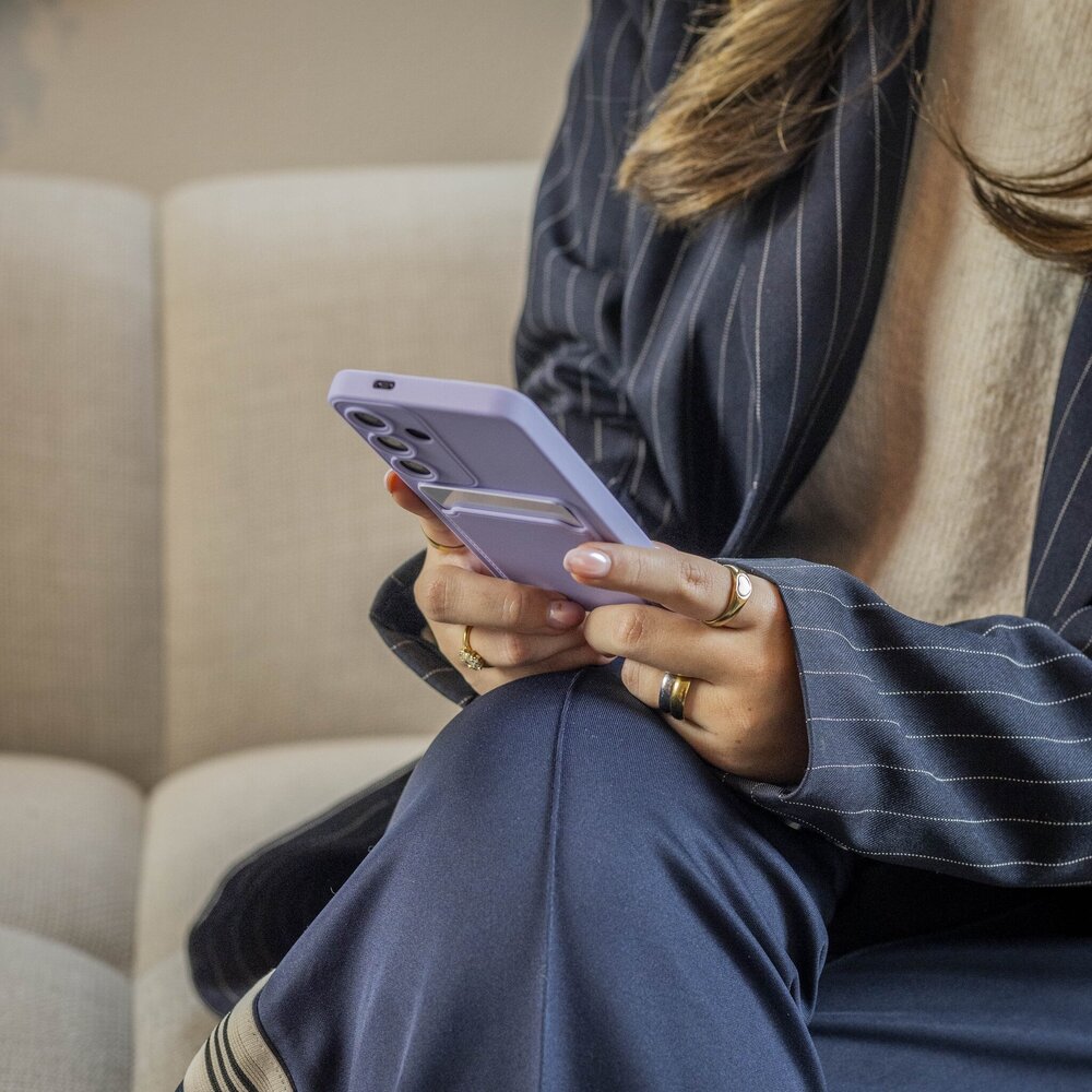 ShieldCase® ShieldCase Samsung Galaxy A56 siliconen hoesje met pasjeshouder (paars)