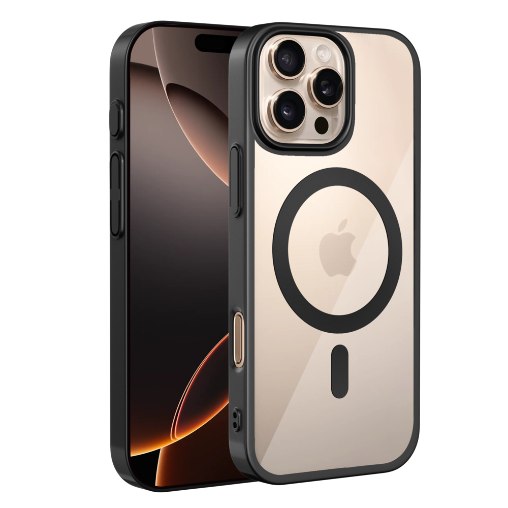 Coverzs Coverzs iPhone 15 Pro clear MagSafe hardcase (zwart) Coverzs Coverzs iPhone 15 Pro clear MagSafe hardcase (zwart)