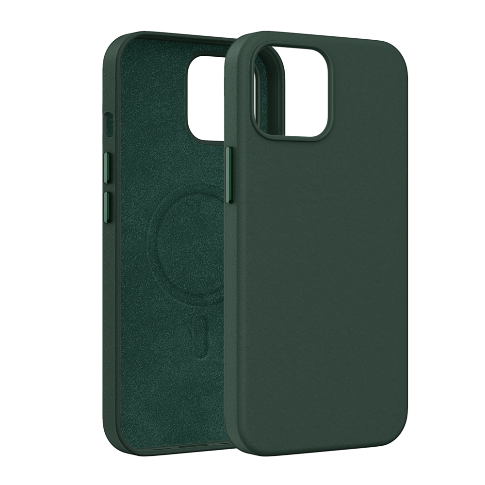 Coverzs Coverzs iPhone 14 luxe leren MagSafe case (donkergroen) Coverzs Coverzs iPhone 14 luxe leren MagSafe case (donkergroen)