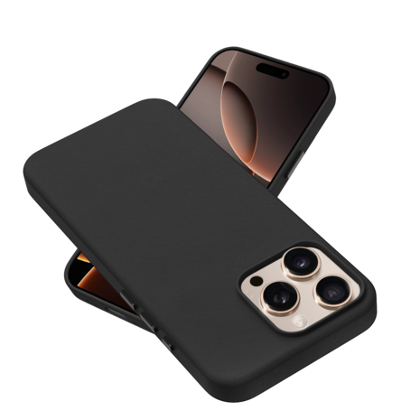 Coverzs Coverzs iPhone 16 Pro Max luxe leren MagSafe case (zwart) Coverzs Coverzs iPhone 16 Pro Max luxe leren MagSafe case (zwart)